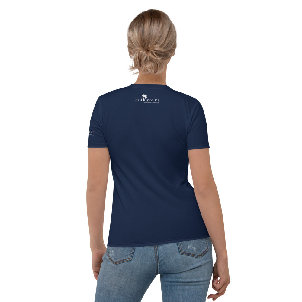 C V.I. Logo Tee Ladies Navy