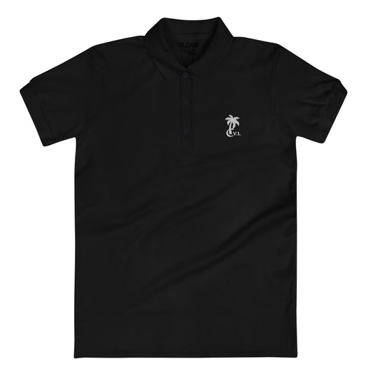 C V.I. Embroidered Women's Polo Blk