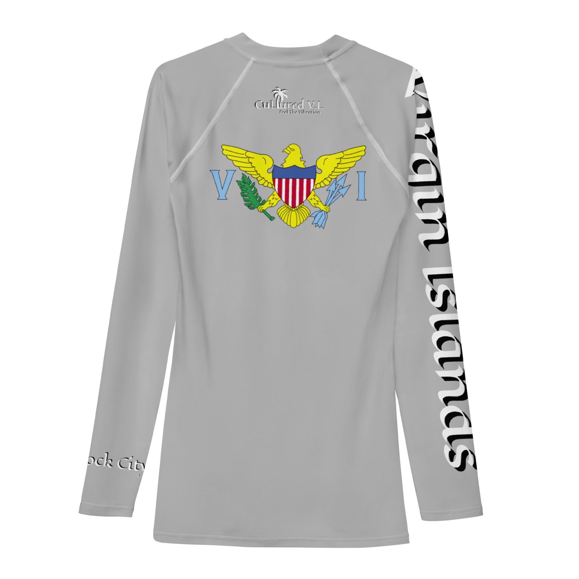 Eagle Rash Guard Silver (unisex) – Cultured V.I. Brand, LLC