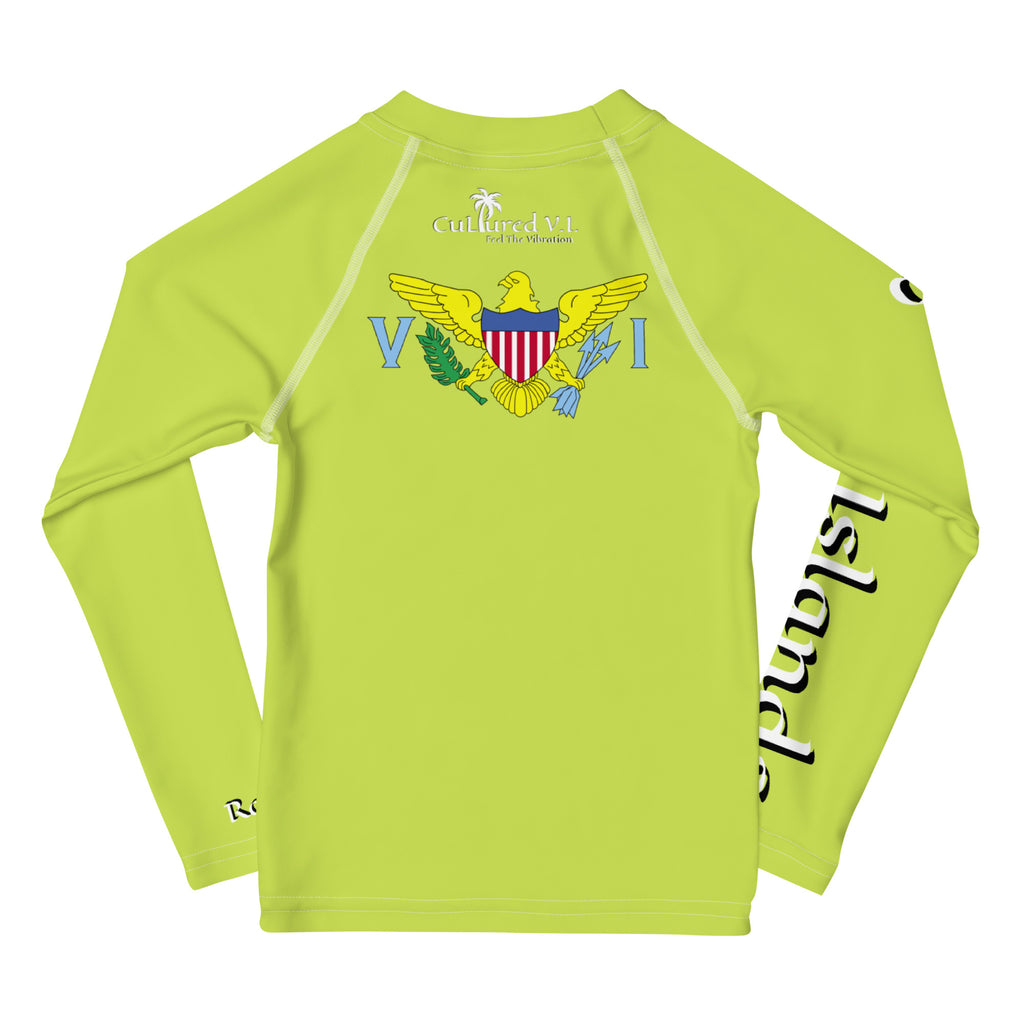 C V.I. Kids Rash Guard Lime Green