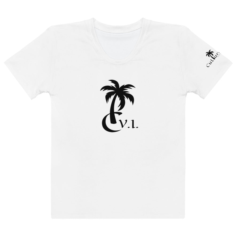 C V.I. Logo Tee Ladies Wht